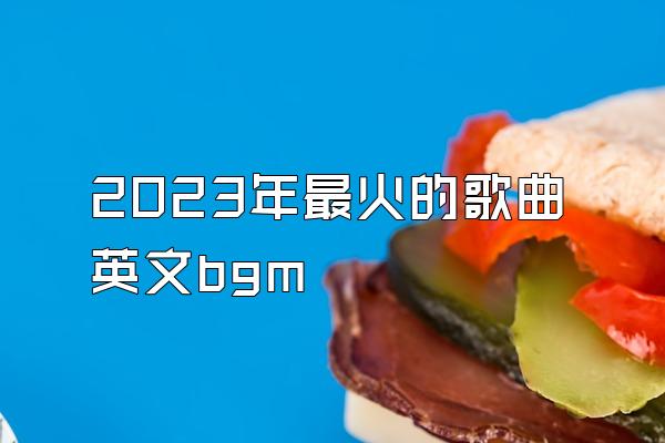 2023年最火的歌曲英文bgm